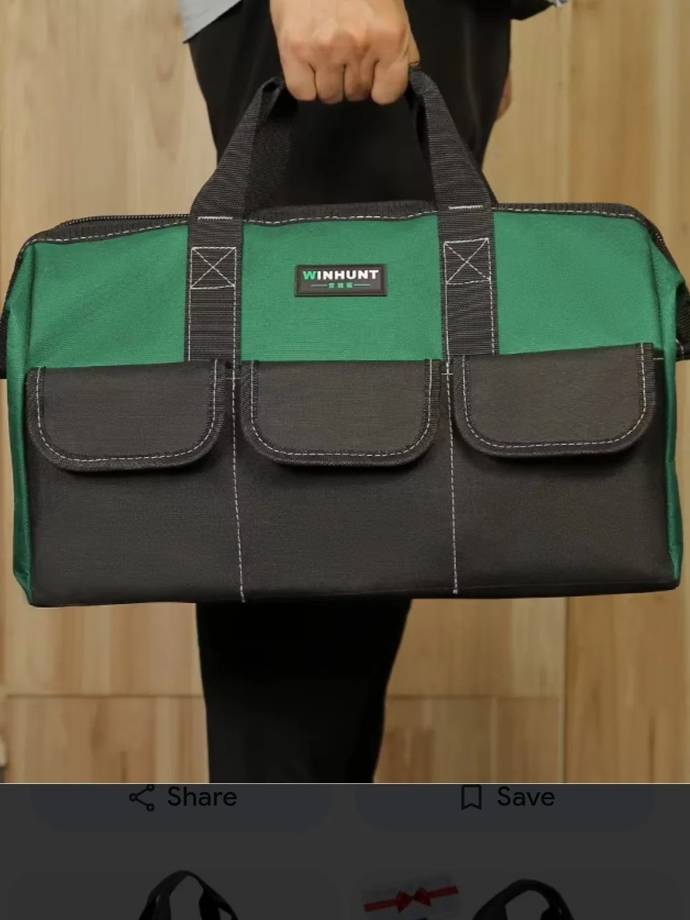 Winhunt Green and Black Men’s waterproof Tool Tote Bag
